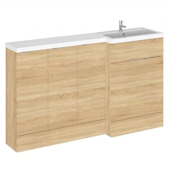 Fuji 150cm Right Handed Vanity With Base Unit In Natural Oak_1