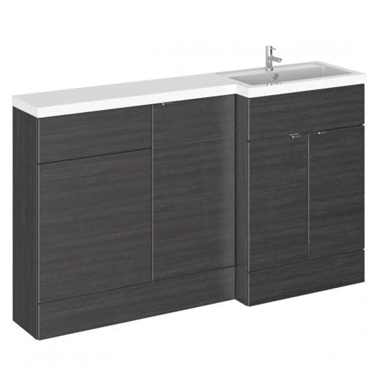 Fuji 150cm Right Handed Vanity With L-Shaped Basin In Black