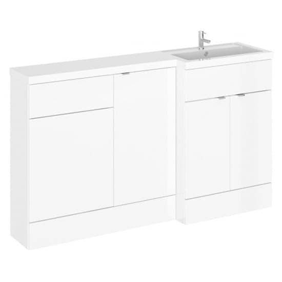 Fuji 150cm Right Handed Vanity With L-Shaped Basin In White