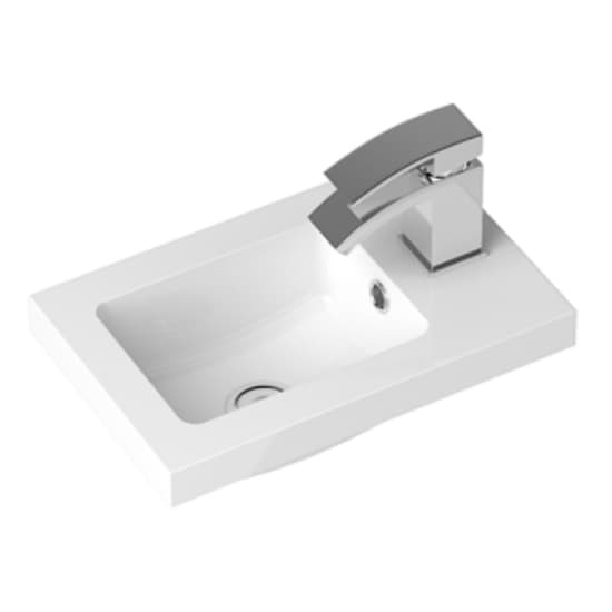 Fuji 40cm Wall Hung Vanity Unit With Basin In Gloss White_2