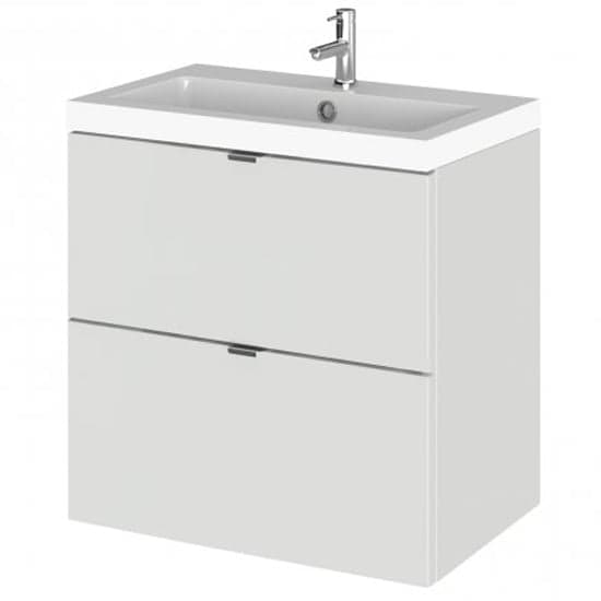 Fuji 50cm 2 Drawers Wall Vanity With Basin 1 In Gloss Grey Mist_1