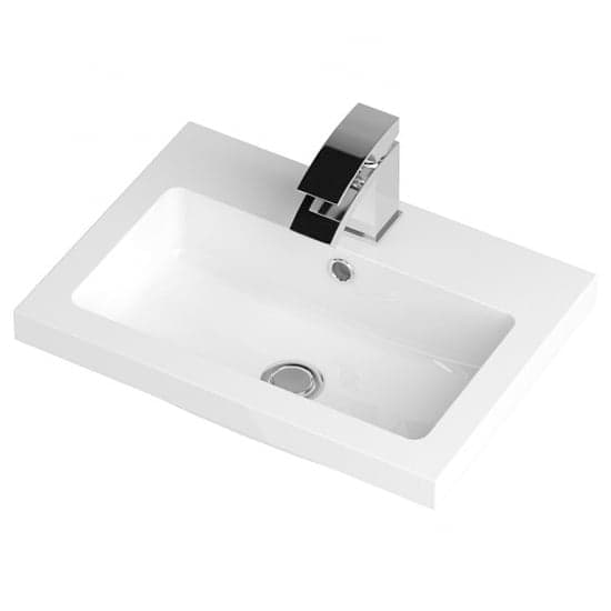 Fuji 50cm Vanity Unit With Polymarble Basin In Gloss White_2