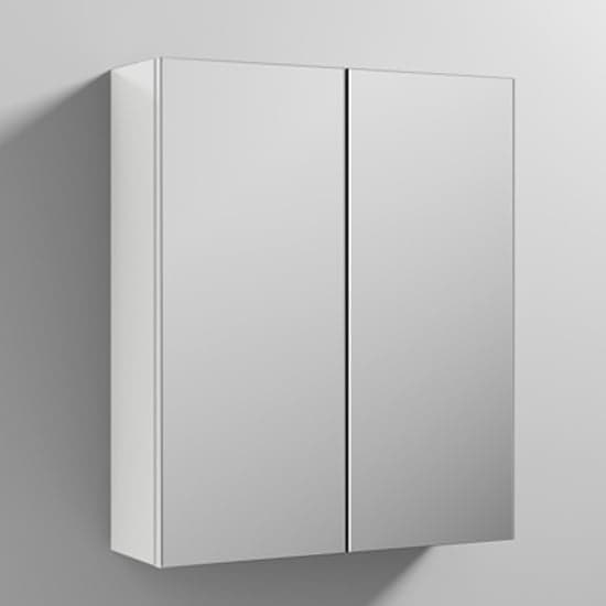 Fuji 60cm Mirrored Cabinet In Gloss White With 2 Doors_1