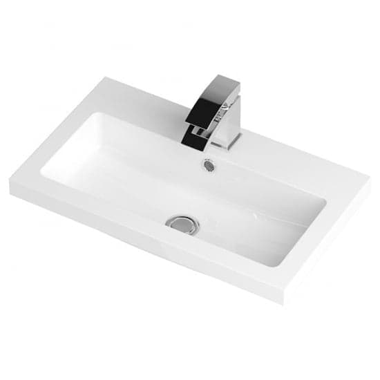 Fuji 60cm Vanity Unit With Polymarble Basin In Gloss White_2