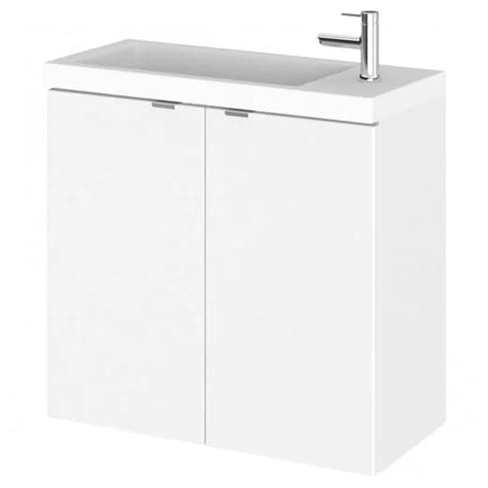 Fuji 60cm Wall Hung Vanity Unit With Basin In Gloss White_1