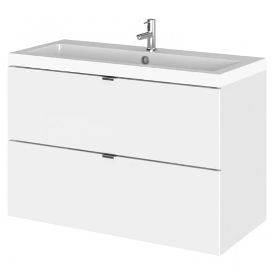Fuji 80cm 2 Drawers Wall Vanity With Basin 1 In Gloss White_1