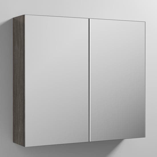 Fuji 80cm Mirrored Cabinet In Brown Grey Avola With 2 Doors_1
