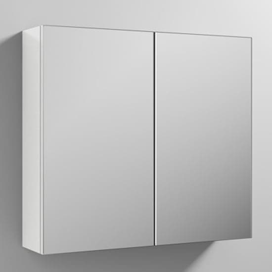 Fuji 80cm Mirrored Cabinet In Gloss White With 2 Doors_1