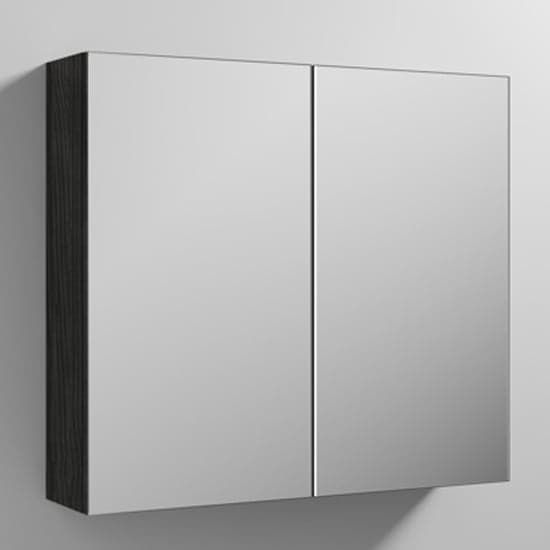 Fuji 80cm Mirrored Cabinet In Hacienda Black With 2 Doors_1