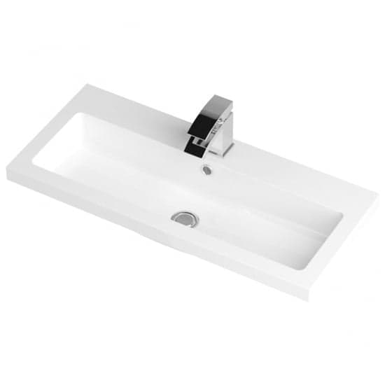 Fuji 80cm Vanity Unit With Polymarble Basin In Gloss White_2