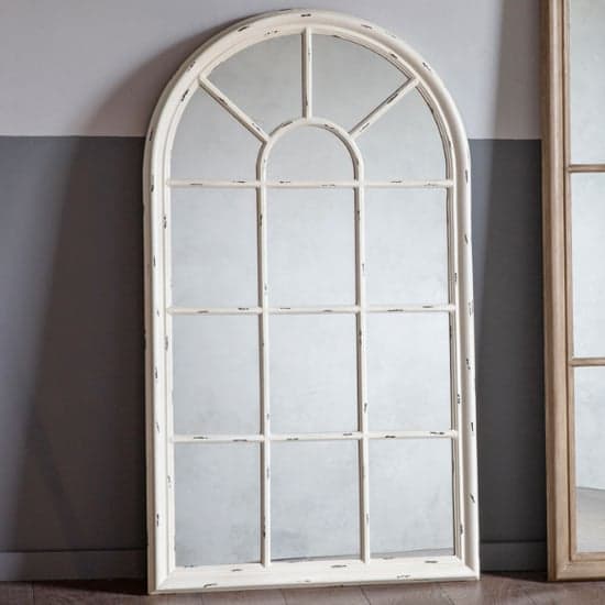 Fulham Window Pane Design Wall Mirror In White Frame_2