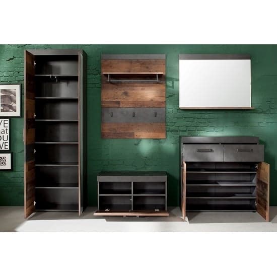 Saige Wooden Shoe Storage Cabinet In Old Wood And Graphite Grey_5