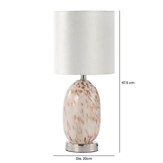 Funchal Cream Velvet Shade Table Lamp With White and Gold Glass Base_2