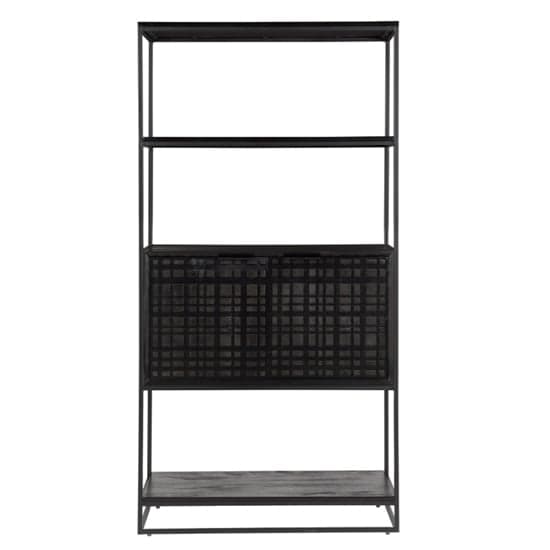Fusion Mango Wood Bookcase With 2 Doors In Black_2