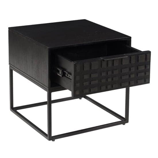 Fusion Mango Wood End Table With 1 Drawer In Black_2