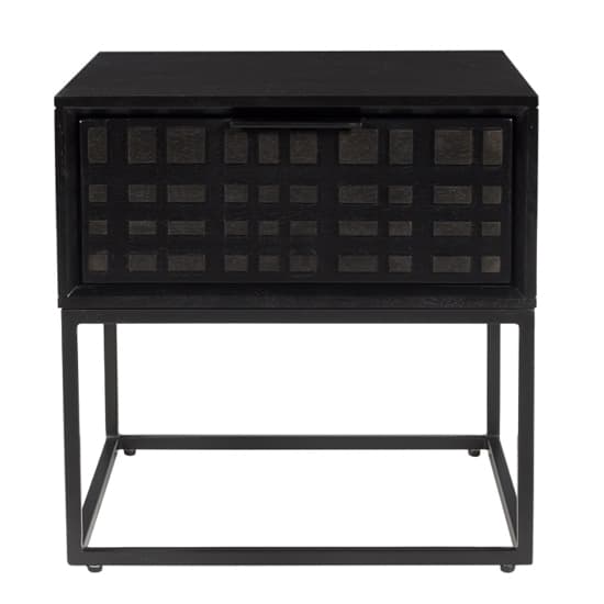 Fusion Mango Wood End Table With 1 Drawer In Black_3