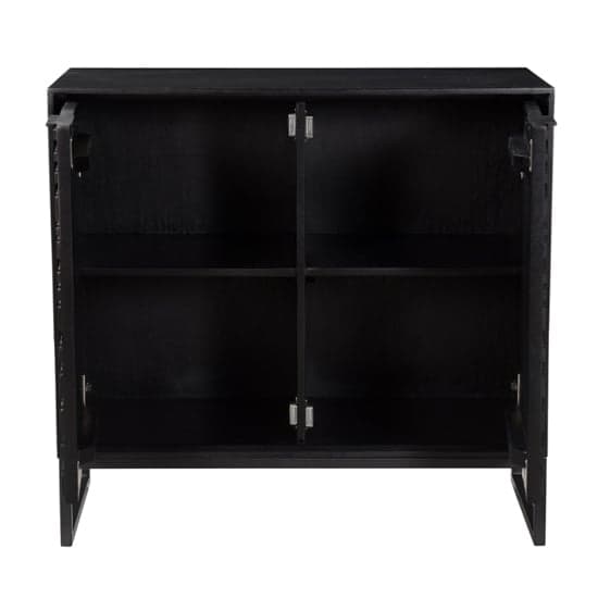 Fusion Small Mango Wood Sideboard With 2 Doors In Black_3