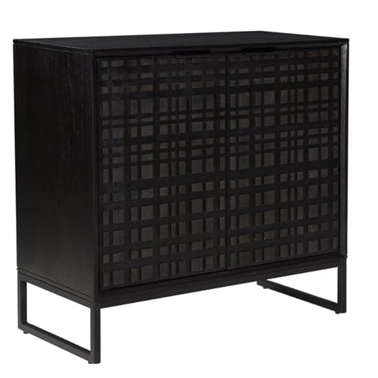 Fusion Small Mango Wood Sideboard With 2 Doors In Black_1