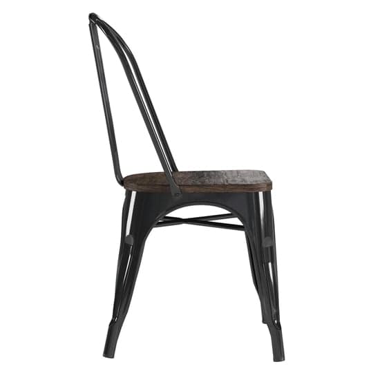 Fuzion Wooden Dining Chairs With Black Metal Frame In Pair_4