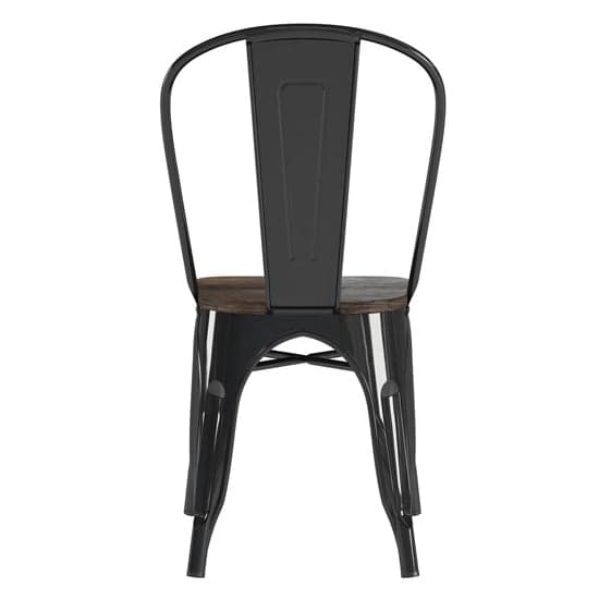 Fuzion Wooden Dining Chairs With Black Metal Frame In Pair_5
