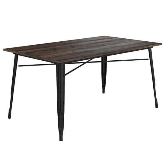Fuzion Wooden Dining Table Rectangular With Black Metal Frame_2