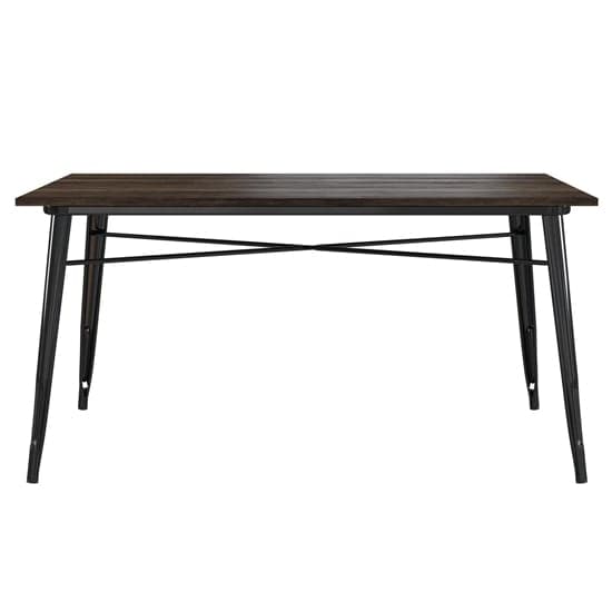Fuzion Wooden Dining Table Rectangular With Black Metal Frame_3