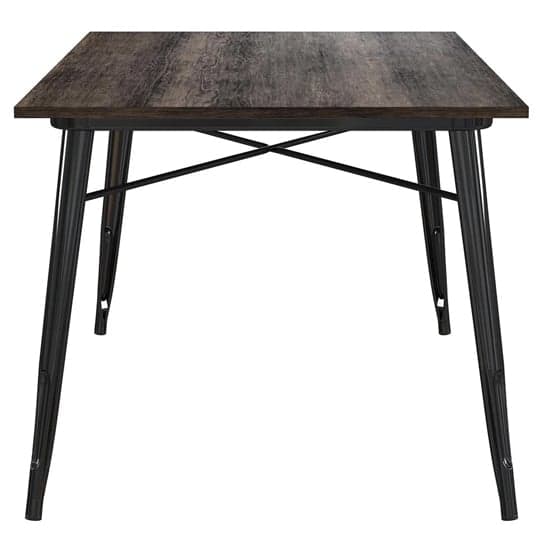 Fuzion Wooden Dining Table Rectangular With Black Metal Frame_4