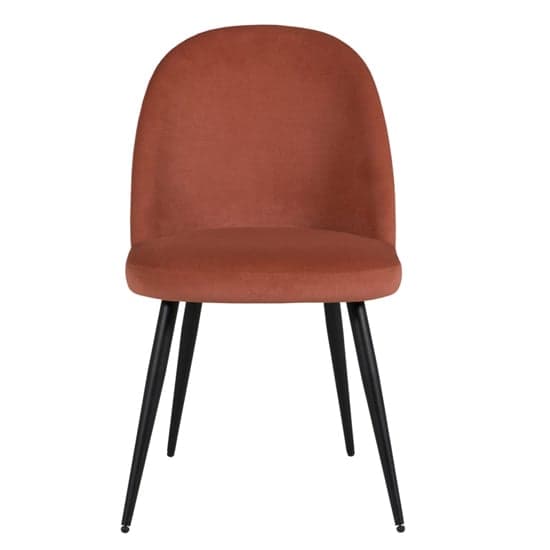 Gabbier Coral Velvet Dining Chairs With Black Legs In Pair_2