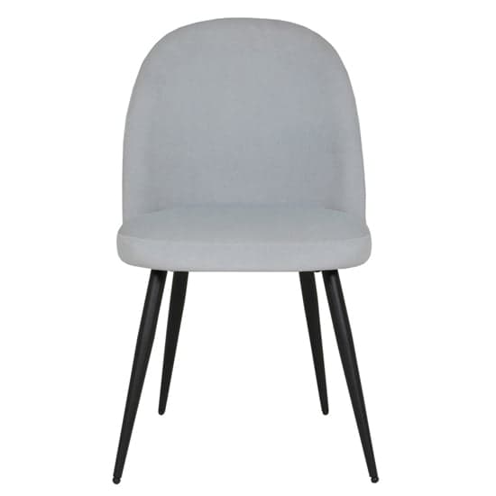 Gabbier Velvet Dining Chair With Black Legs In Silver_2