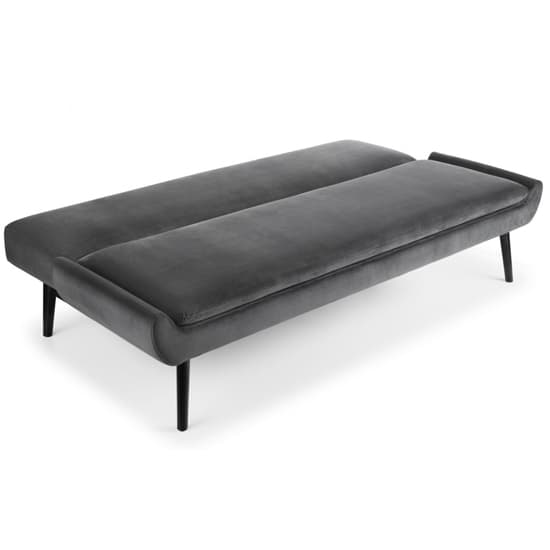 Gabby Velvet Sofabed In Grey With Black Tapered Legs_4