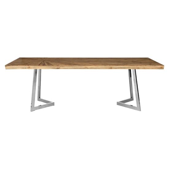 Gaberot Wooden Dining Table With Silver Steel Base In Natural_2