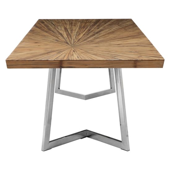 Gaberot Wooden Dining Table With Silver Steel Base In Natural_4