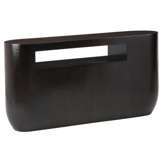 Gablet Oblong Design Wooden Console Table In Dark Brown_1