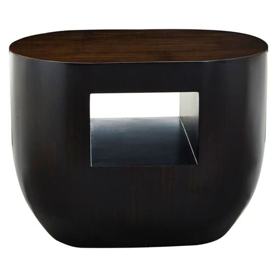 Gablet Oblong Design Wooden Side Table In Dark Brown_2