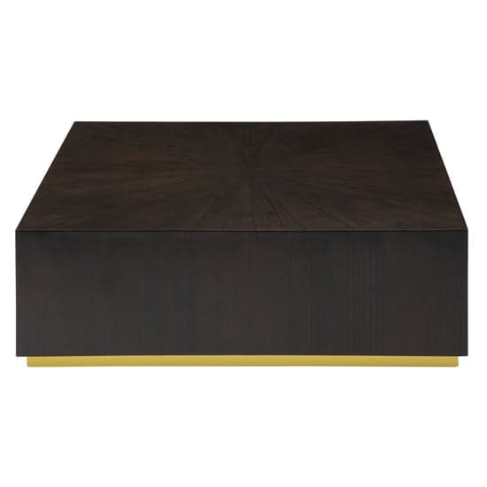 Gablet Square Wooden Coffee Table With Gold Base In Dark Brown_2