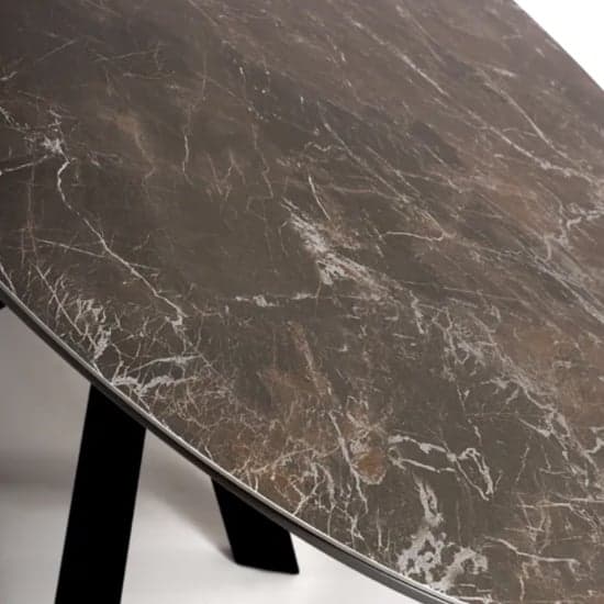 Gabri Sintered Stone Dining Table Oval In Marbled Effect_3