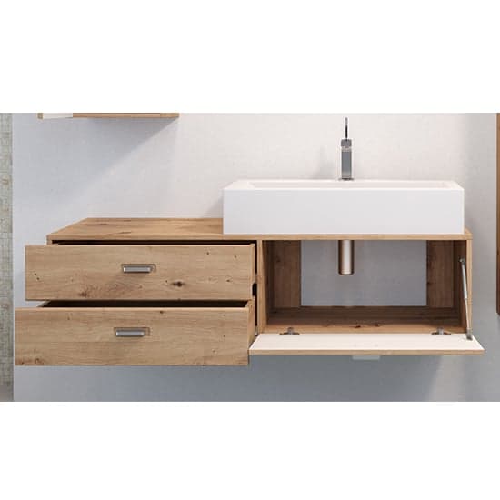 Gaep Wooden Wall Hung Vanity Unit With Basin In Artisan Oak_2