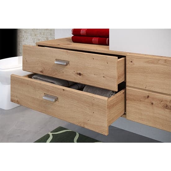 Gaep Wooden Wall Hung Vanity Unit With Basin In Artisan Oak_4
