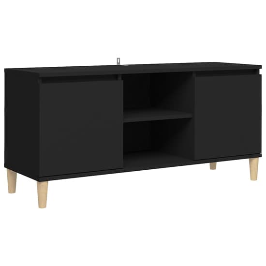 Gafna Wooden TV Stand In Black With Solid Wood Legs_3