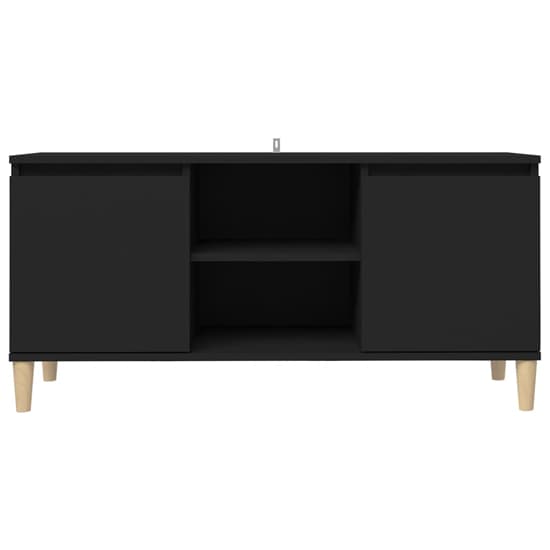Gafna Wooden TV Stand In Black With Solid Wood Legs_4