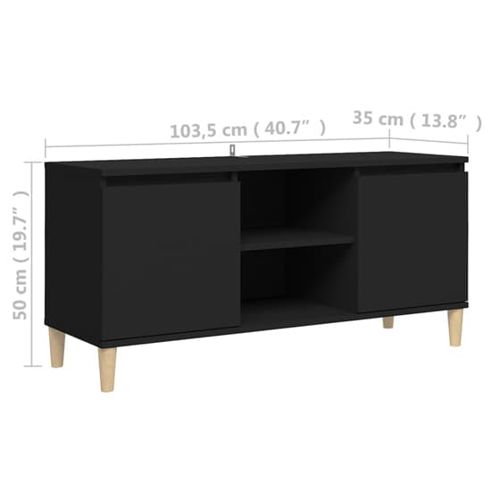 Gafna Wooden TV Stand In Black With Solid Wood Legs_6
