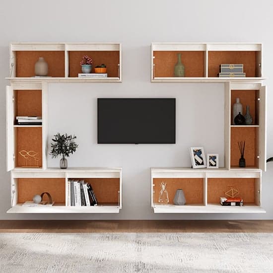 Gaiva Solid Pinewood Entertainment Unit In White_2