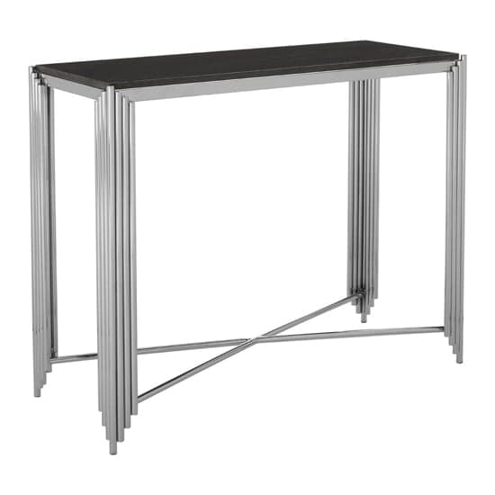 Gakyid Granite Top Console Table With Stainless Steel Frame