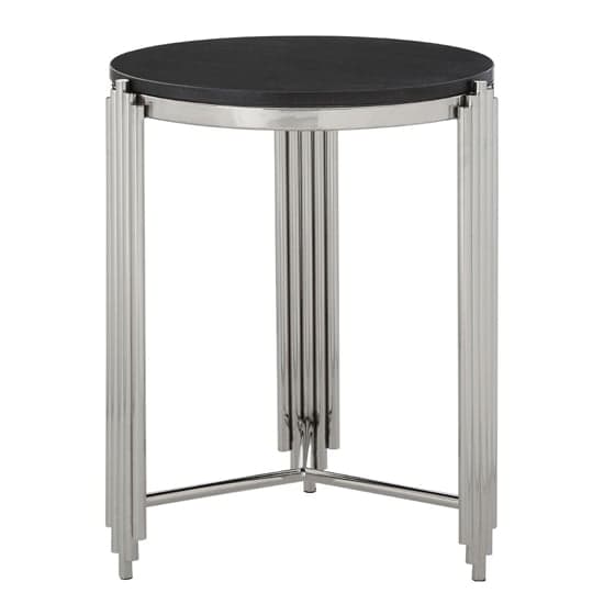 Gakyid Round Granite Top Side Table With Stainless Steel Frame_1
