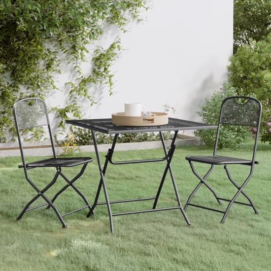 Galax Large Square Metal Mesh 3 Piece Dining Set In Anthracite_1
