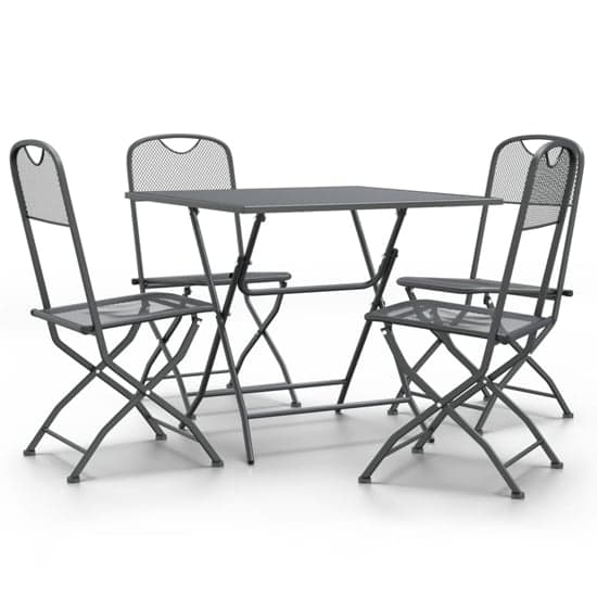 Galax Large Square Metal Mesh 5 Piece Dining Set In Anthracite_2