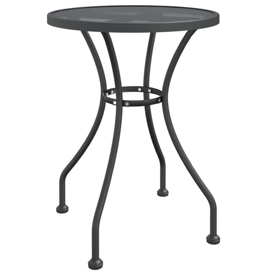 Galax Small Round Metal Mesh 3 Piece Dining Set In Anthracite_3