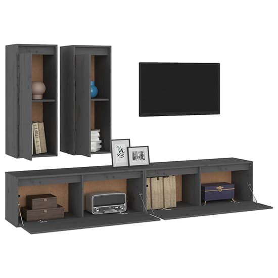 Galilee Solid Pinewood Entertainment Unit In Grey_4