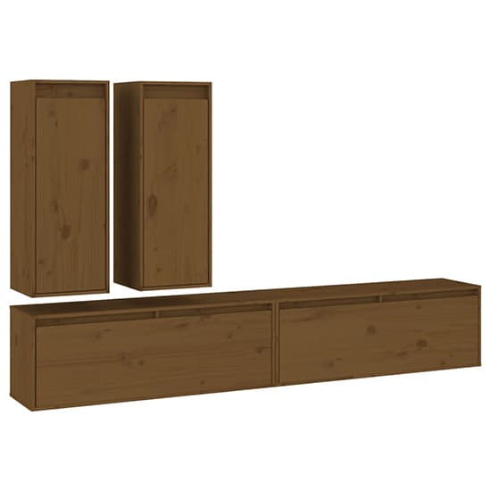 Galilee Solid Pinewood Entertainment Unit In Honey Brown_3