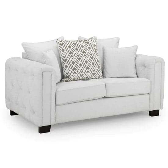 Grazed Fabric 2 Seater Sofa In Light Grey_1